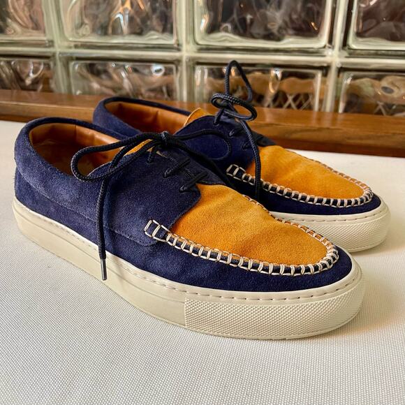 Mr. P Dennis Two-Tone Suede Boat Shoes Made in Italy Sz 6 - Picture 3 of 15